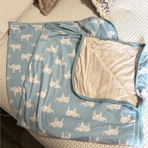 Blue Elephant 3 Layer Quilt